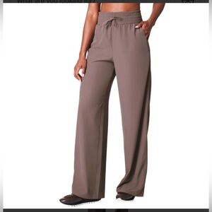 SPANX On The Move Wide Leg Women’s Taupe Activewear Sporty Loungewear Pants